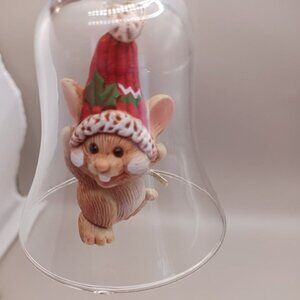 Hallmark vtg mouse in bell christmas ornament 1983